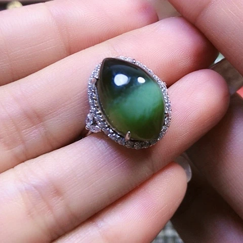 和田玉银S925镶嵌挂件