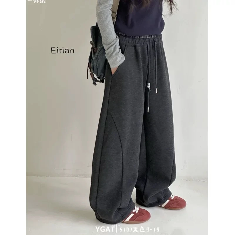 【加绒加厚】中大童拼接女童格子休闲裤2025秋冬装新款儿童加绒裤子