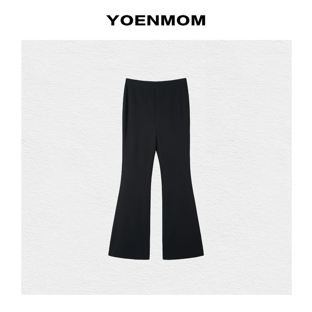 YOENMOM·长腿滤镜·春季新品 客供醋酸莫代尔棉弹力高腰显瘦微喇裤