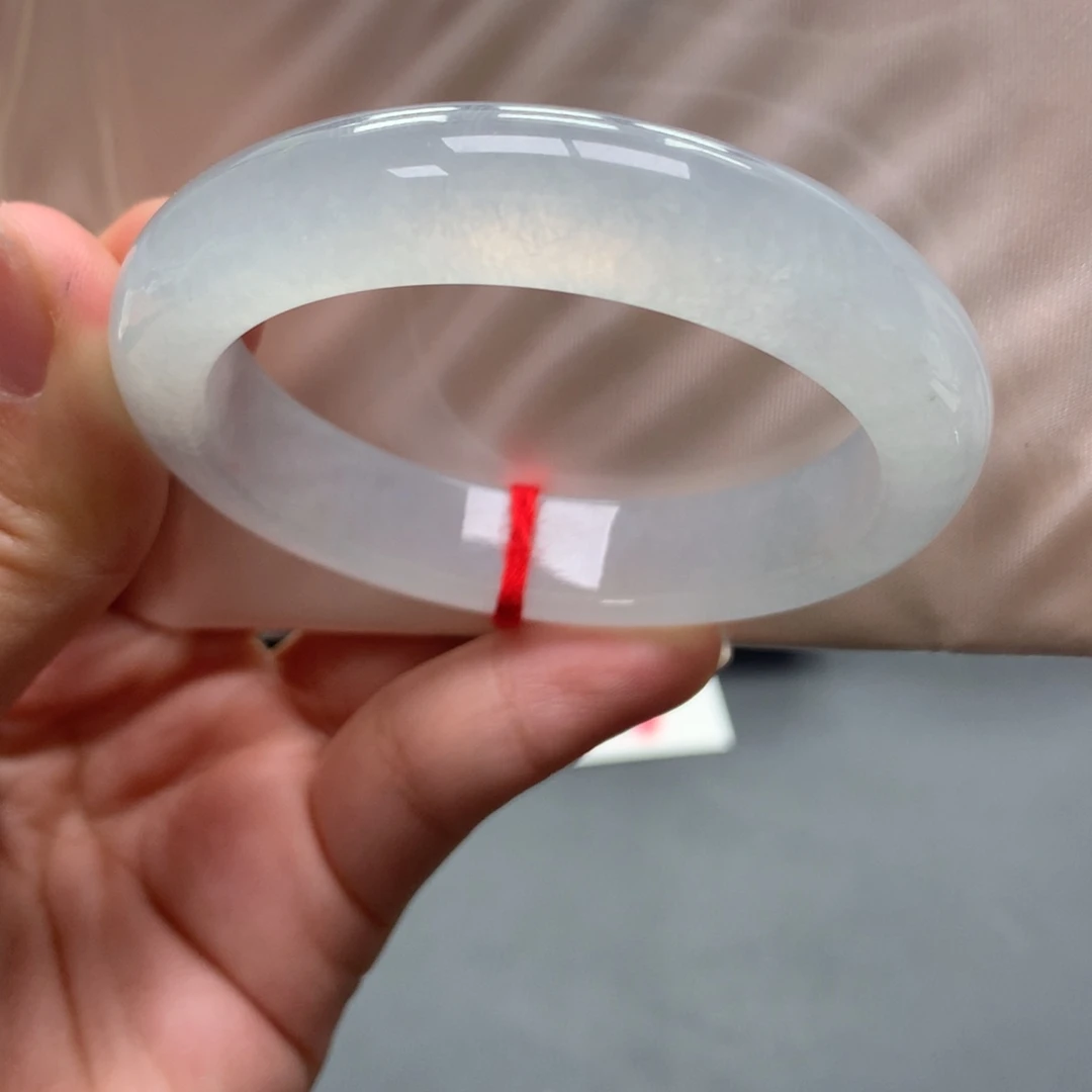 翡翠未镶嵌手镯55号48.8正月光女神清冷感