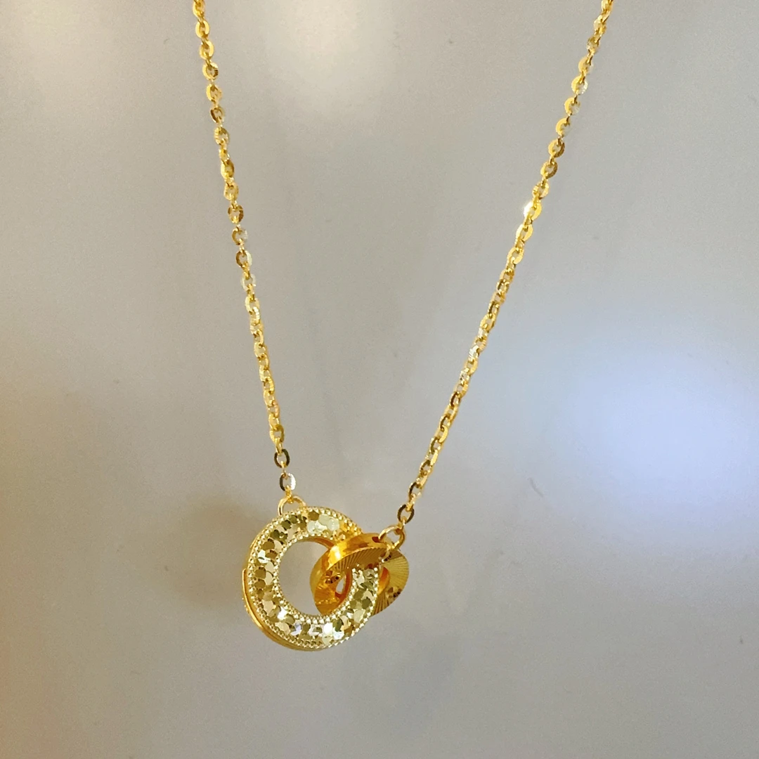 5G工艺足金999鱼鳞环环相扣套链