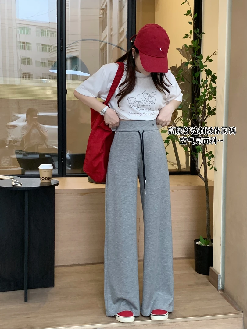 运费补贴2025夏季新款韩版时尚简约百搭显瘦遮胯修身直筒休闲裤女