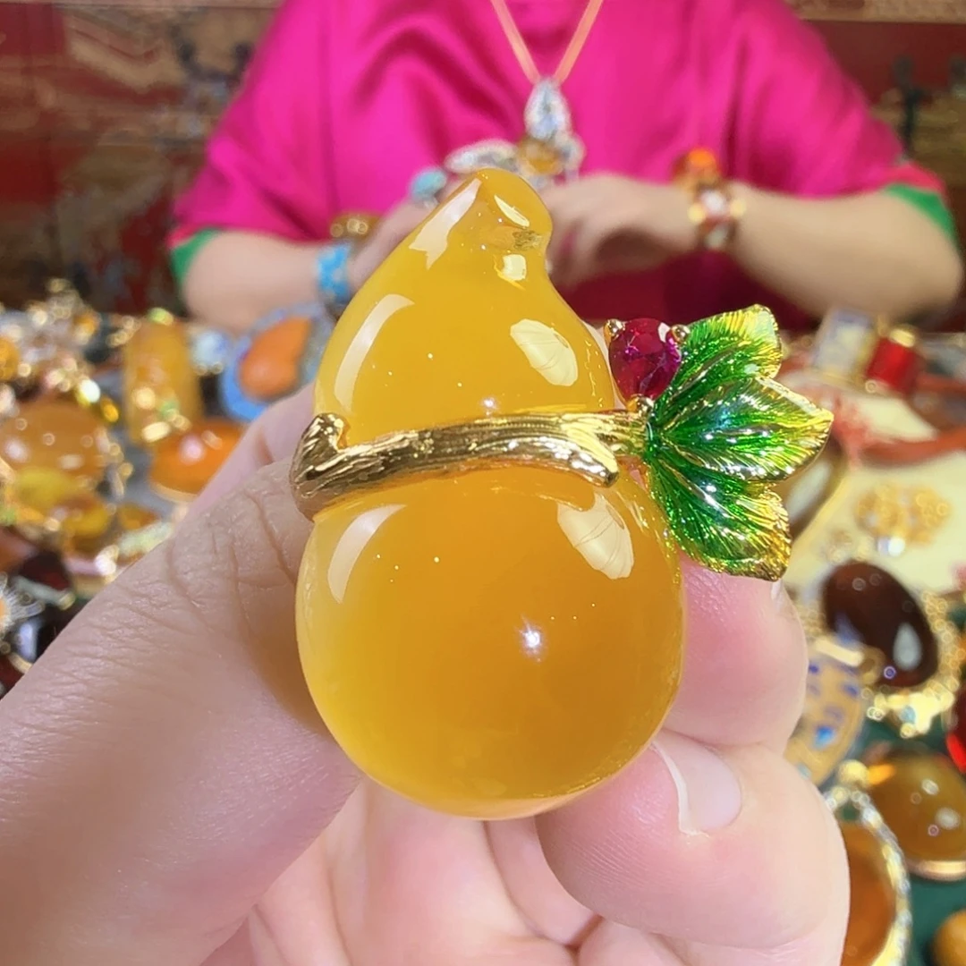 蜜蜡银S925镀金镶嵌戒指