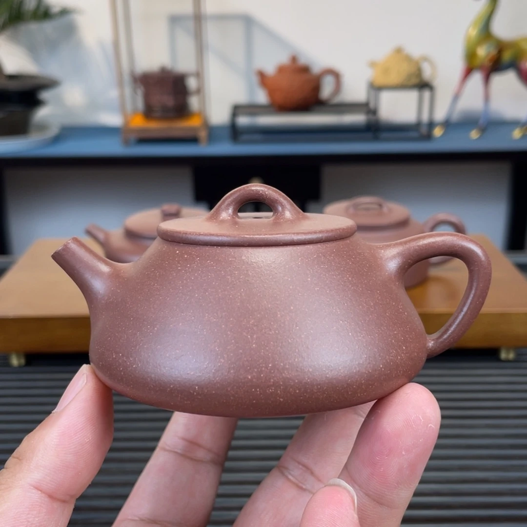 茶壶紫砂紫泥平盖石瓢150cc