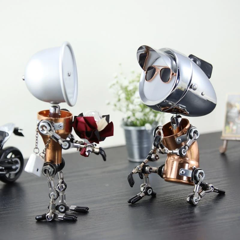 德式工业风金属全手工求婚台灯氛围感桌面摆件轻奢高级感机械手办