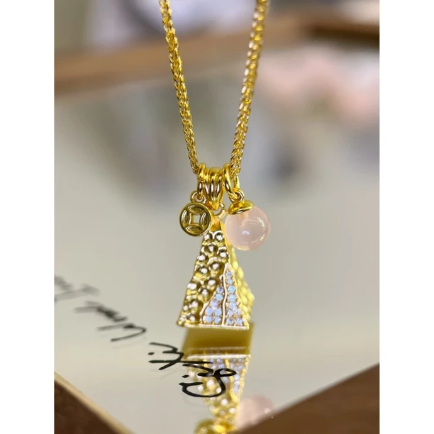 镀K金 奶酪块 新中式轻奢项链X8926