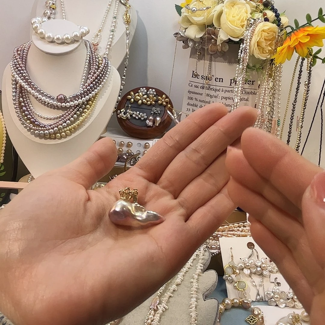 颈饰淡水珍珠银S925镶嵌