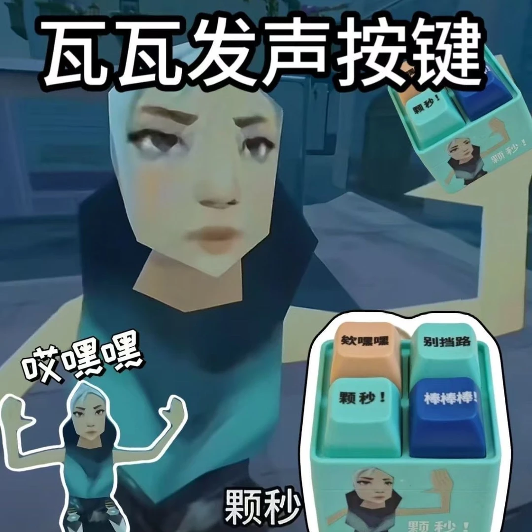 新款搞笑瓦瓦颗秒纸片人小孩音抽象捷风语音按键表情包送礼物挂件