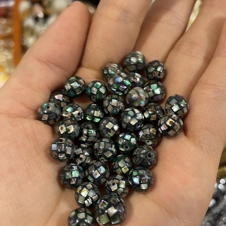 合金玛瑙/玉髓珠宝半成品2个8mm鲍鱼贝华珍珠