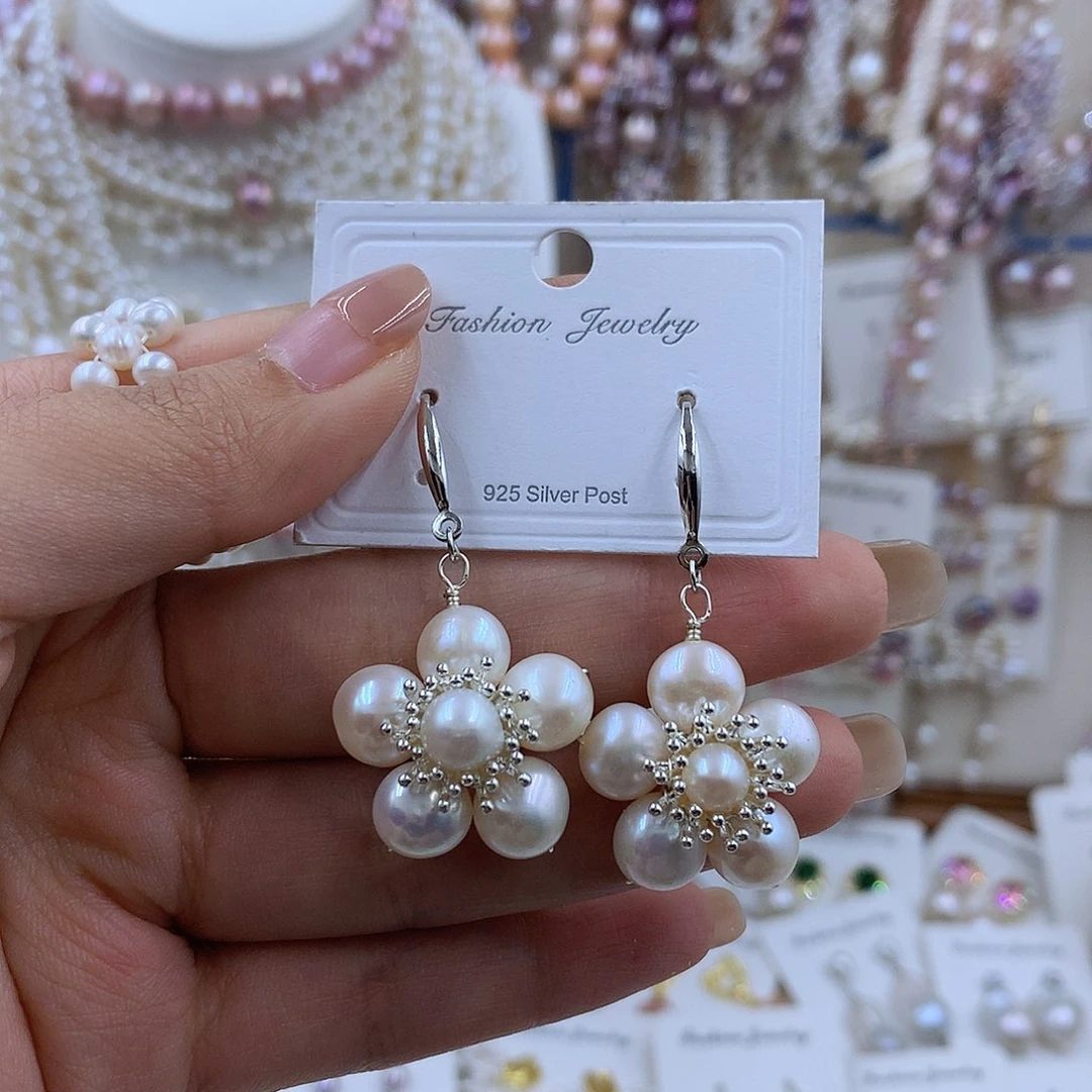 项链银S925镶嵌淡水珍珠青*·