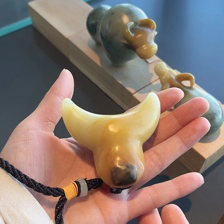 蛇纹石玉未镶嵌吊坠(赠链)