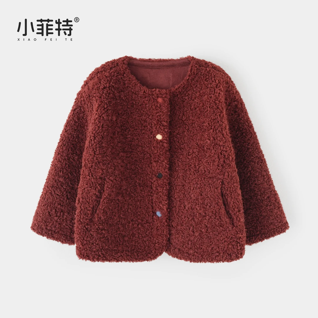 小菲特女童冬装加厚绒毛外套中大童儿童小香风保暖上衣BGYD56380
