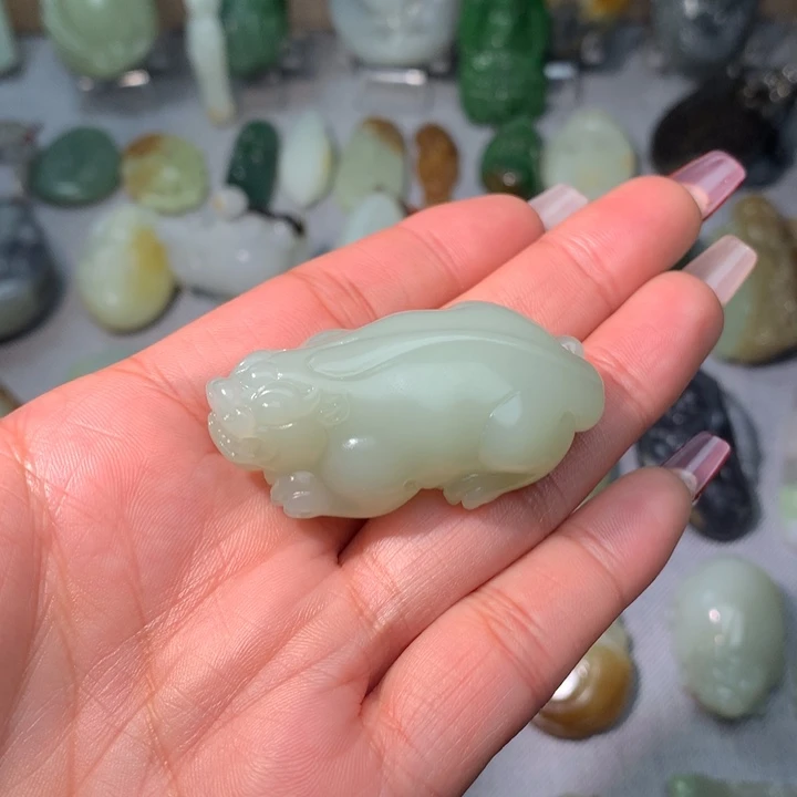 和田玉挂件银S925镀金镶嵌今**事