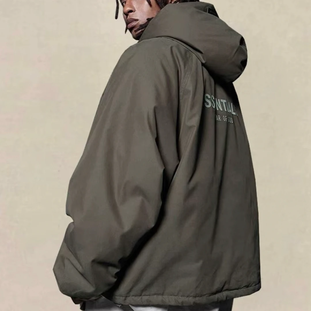 Fear of God Essentials SS23拉链连帽棉服外套情侣保暖棉服