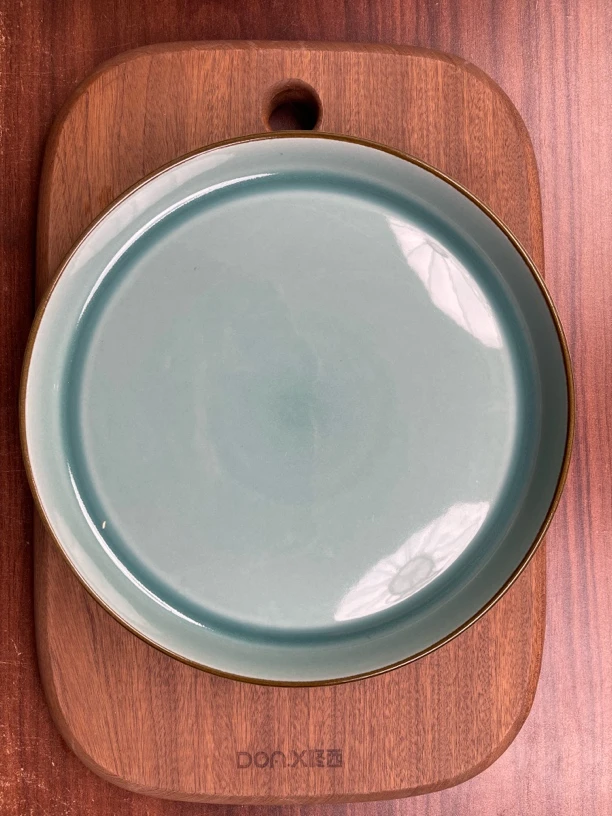 391翡翠绿窑变家用简约菜盘