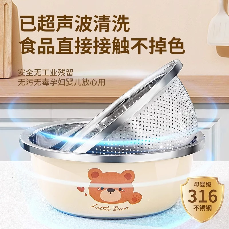 洗奶瓶专用盆316食品级沥水篮洗菜宝宝婴儿辅食烫清洗不锈钢盆