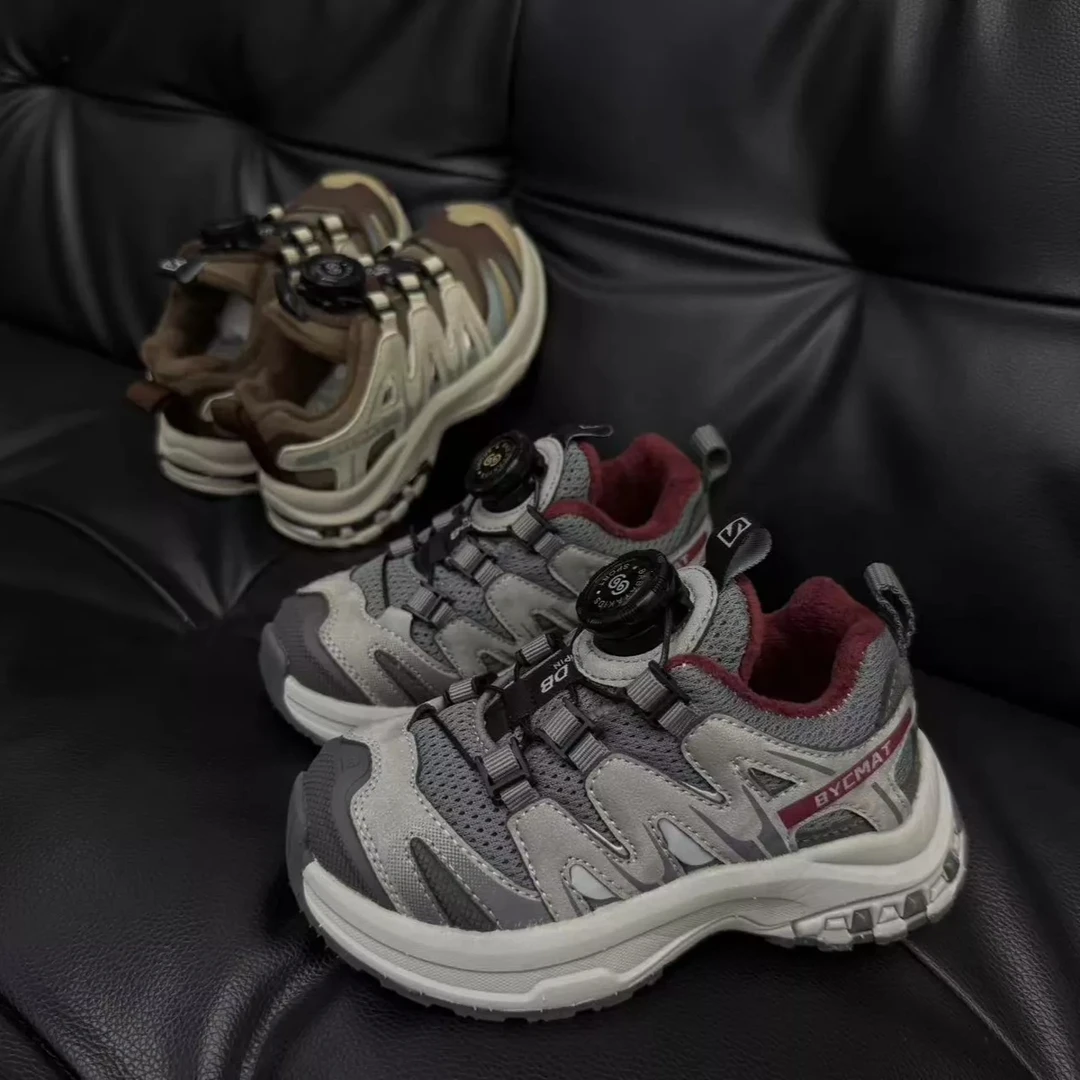 大蔡·小蔡 专享-北院同学萨蒙蒙儿童二棉老爹鞋~轻便纽扣鞋YC6892