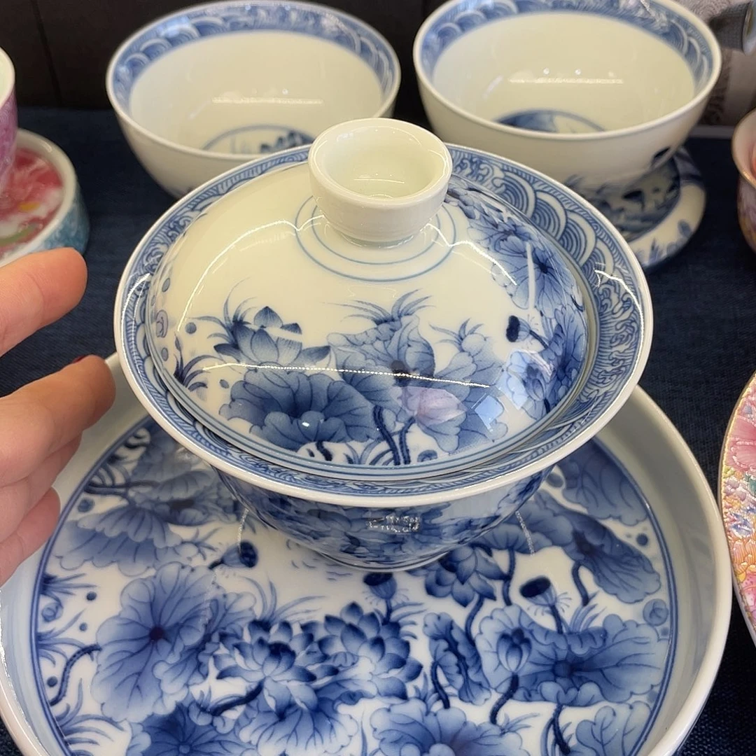 陶景德陶瓷盖碗茶具