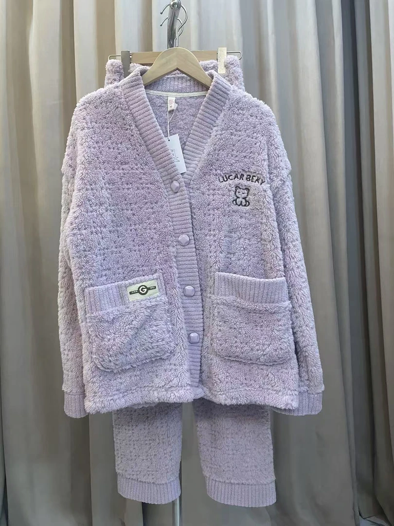 成人保暖青年通用家居服套装睡衣1846