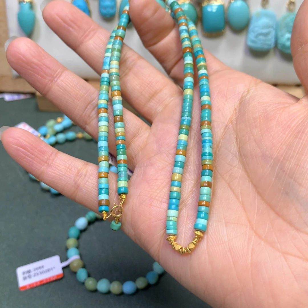 绿松石项链18K金镶嵌L**a