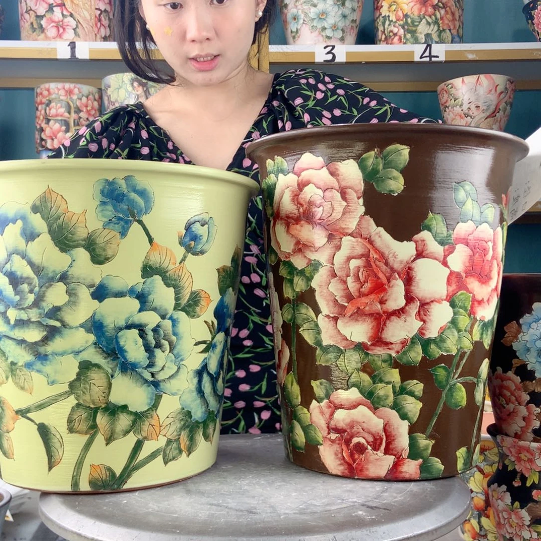 森***＊景德镇手工花盆158