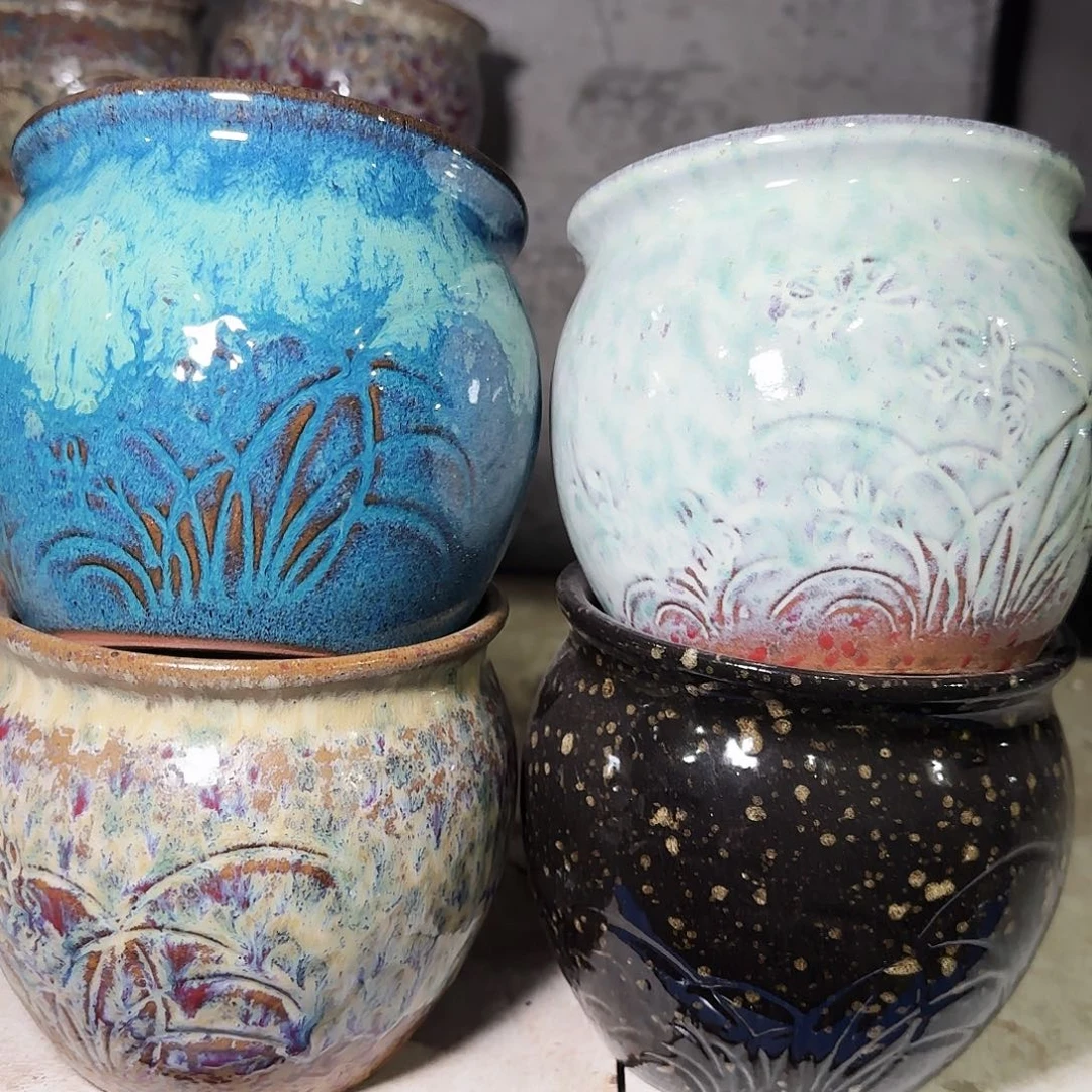 紫砂花盆高12口13