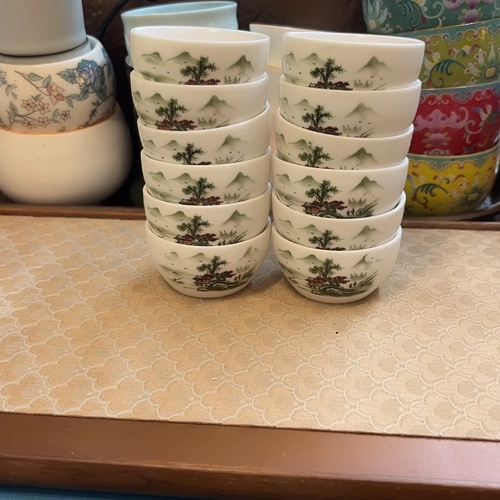 陶瓷单杯微瑕12个山水人家