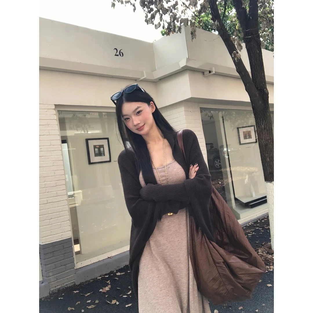 【秋季往事】秋季法式气质时尚慵懒感休闲宽松针织衫 #1075