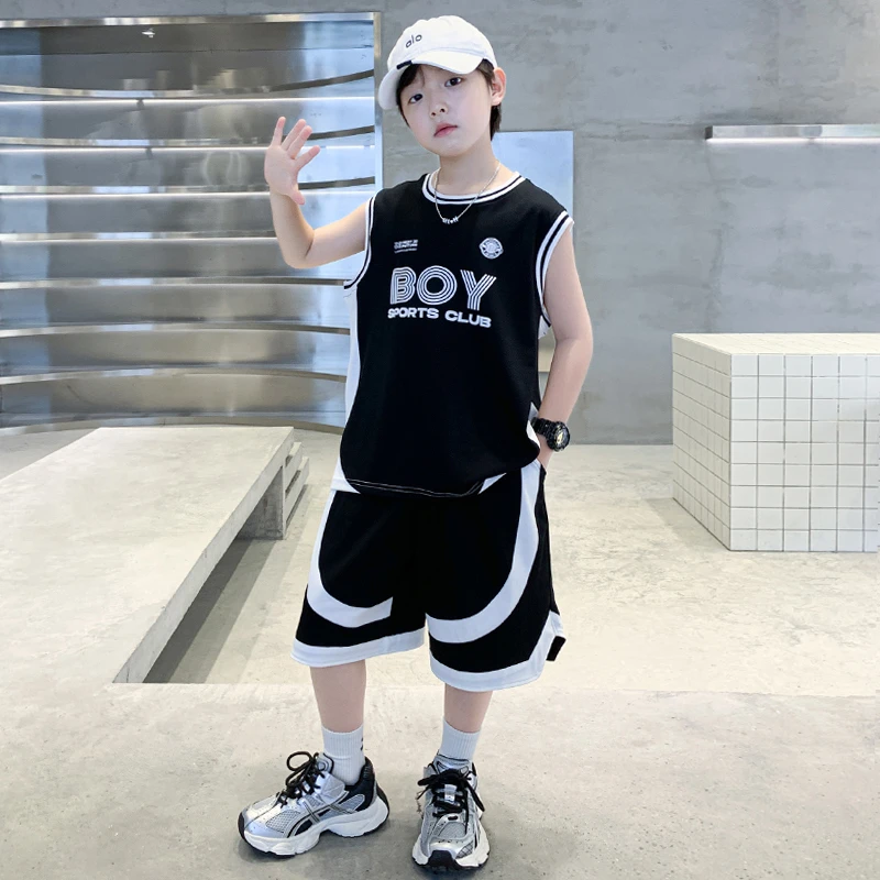男童夏季舒适运动套装洋气运动夏季休闲薄款中大童帅气童装