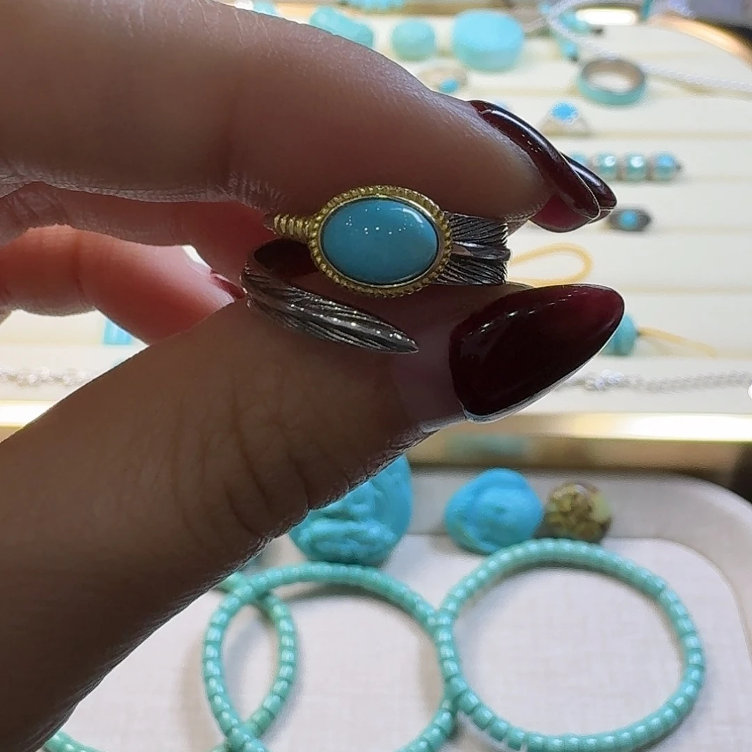 绿松石银S925镶嵌颈饰