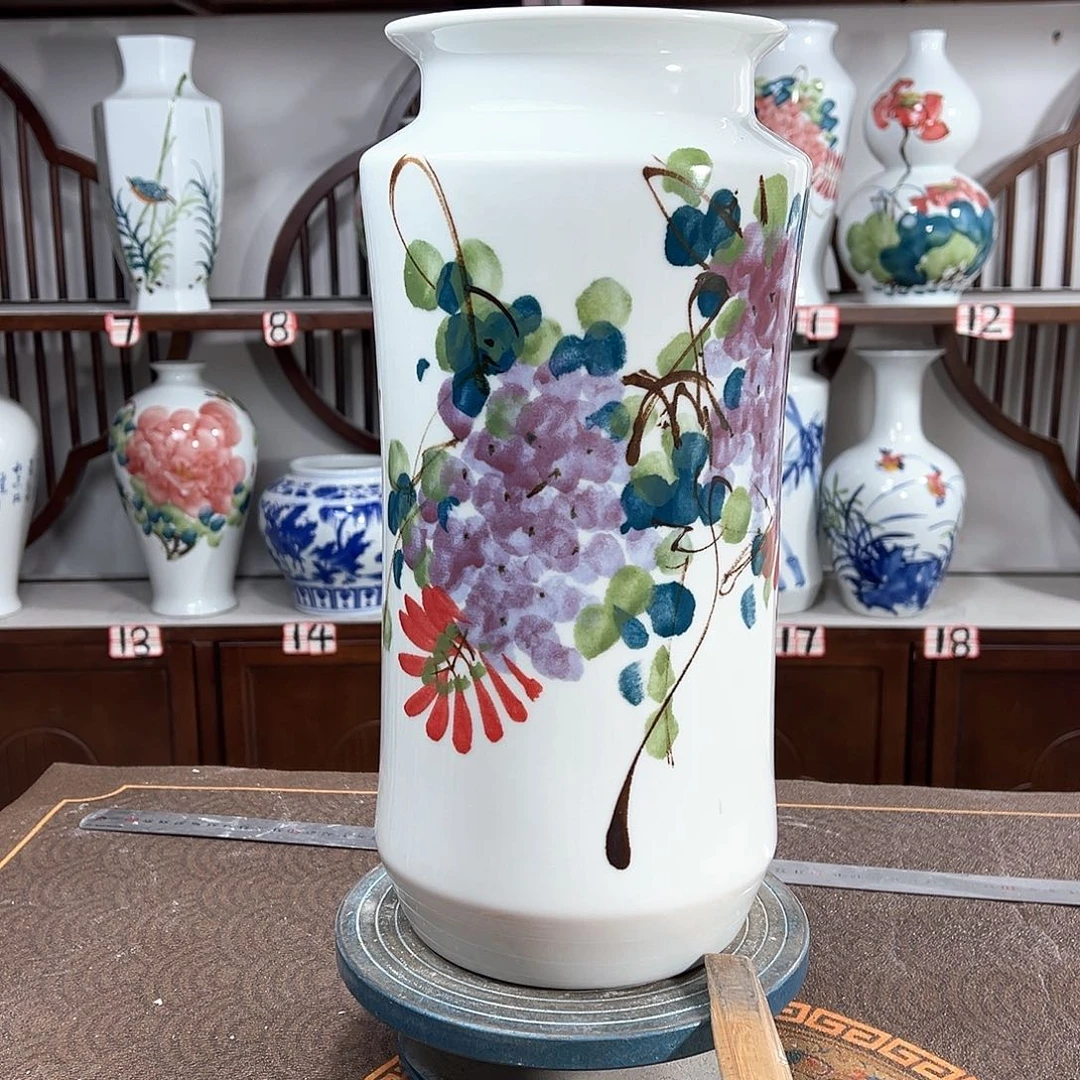 摆件景德镇陶瓷书紫藤