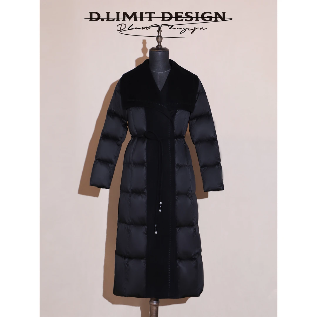 【D.Limit design】绵羊毛羊绒天丝黑魅交响拼接系带鹅绒服DLDM396