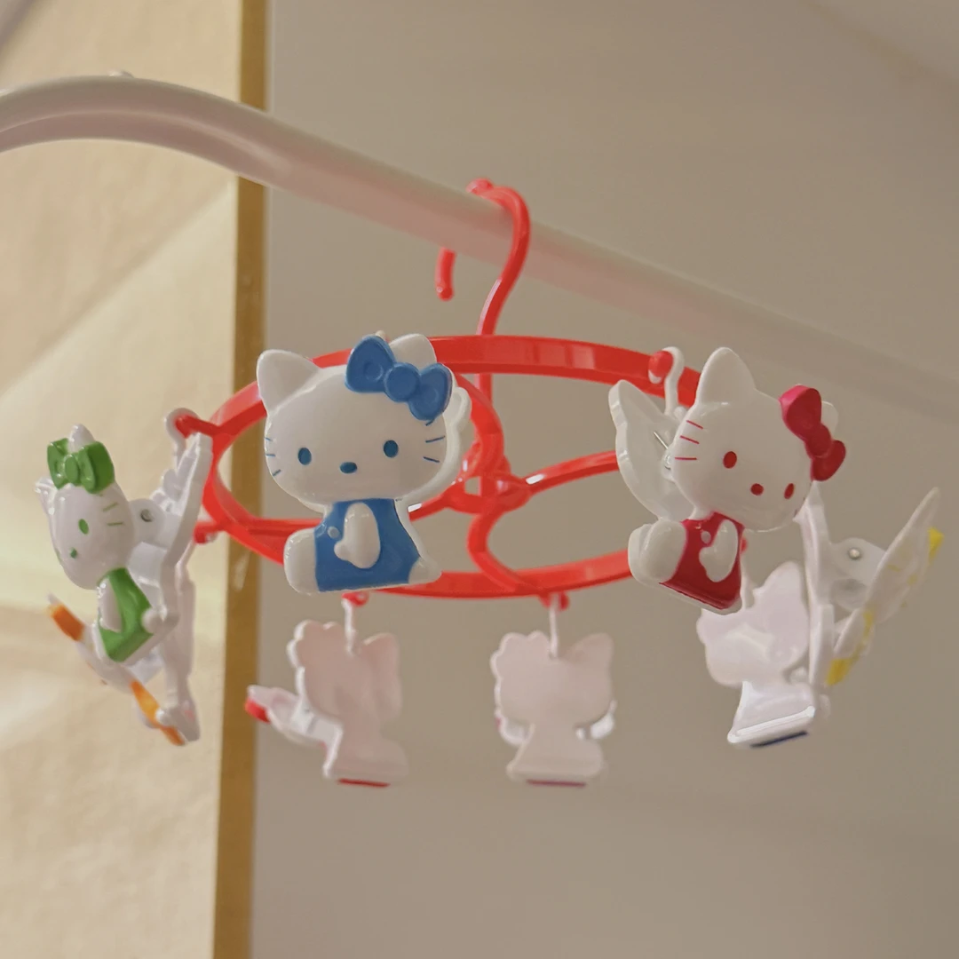 【来了】ins可爱KT晾衣架多功能晾晒架晾袜子晾内裤衣架晾晒架礼物