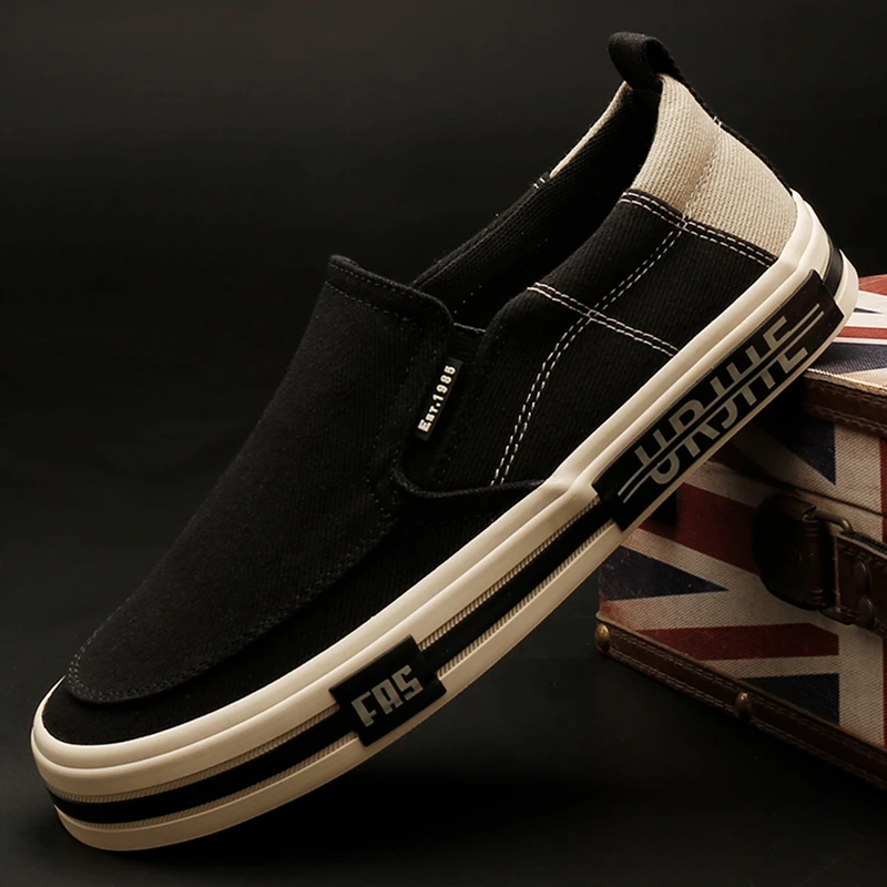 25807 男鞋一脚蹬懒人鞋百搭潮鞋春秋男士低帮布鞋轻便透气帆布鞋