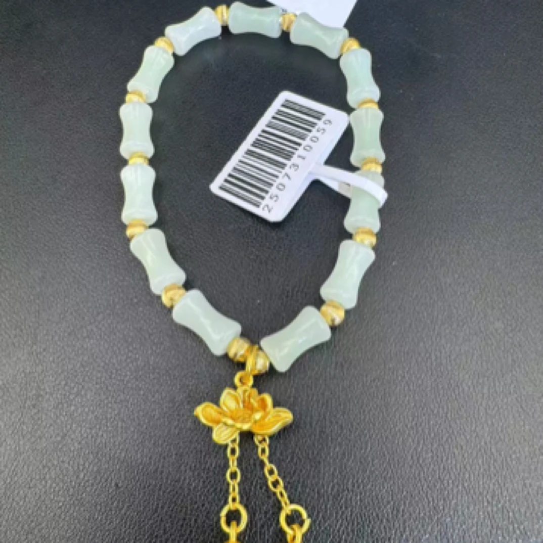 天然和田玉青白玉竹节手串（41）