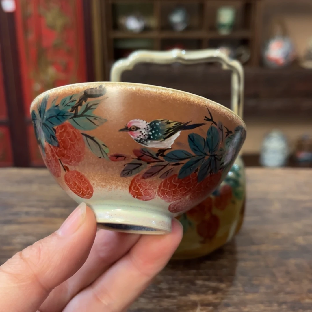 柴烧手工手绘陶瓷