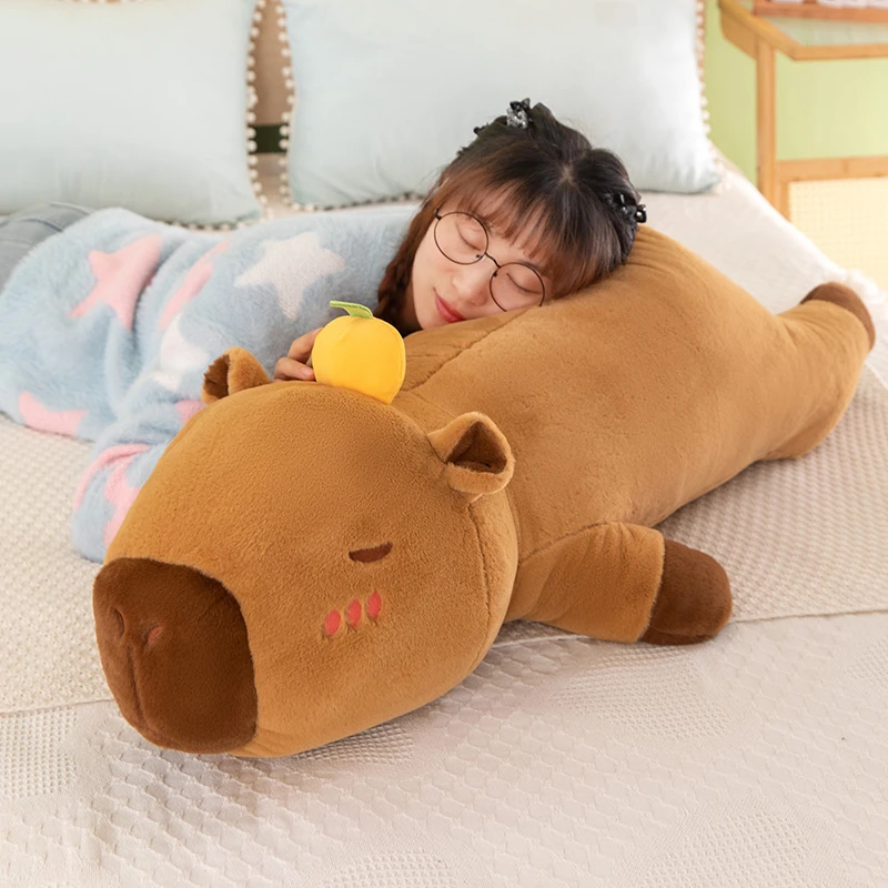 卡皮巴拉抱枕睡觉专用女生毛绒玩具水豚公仔吧啦可以抱着的布娃娃