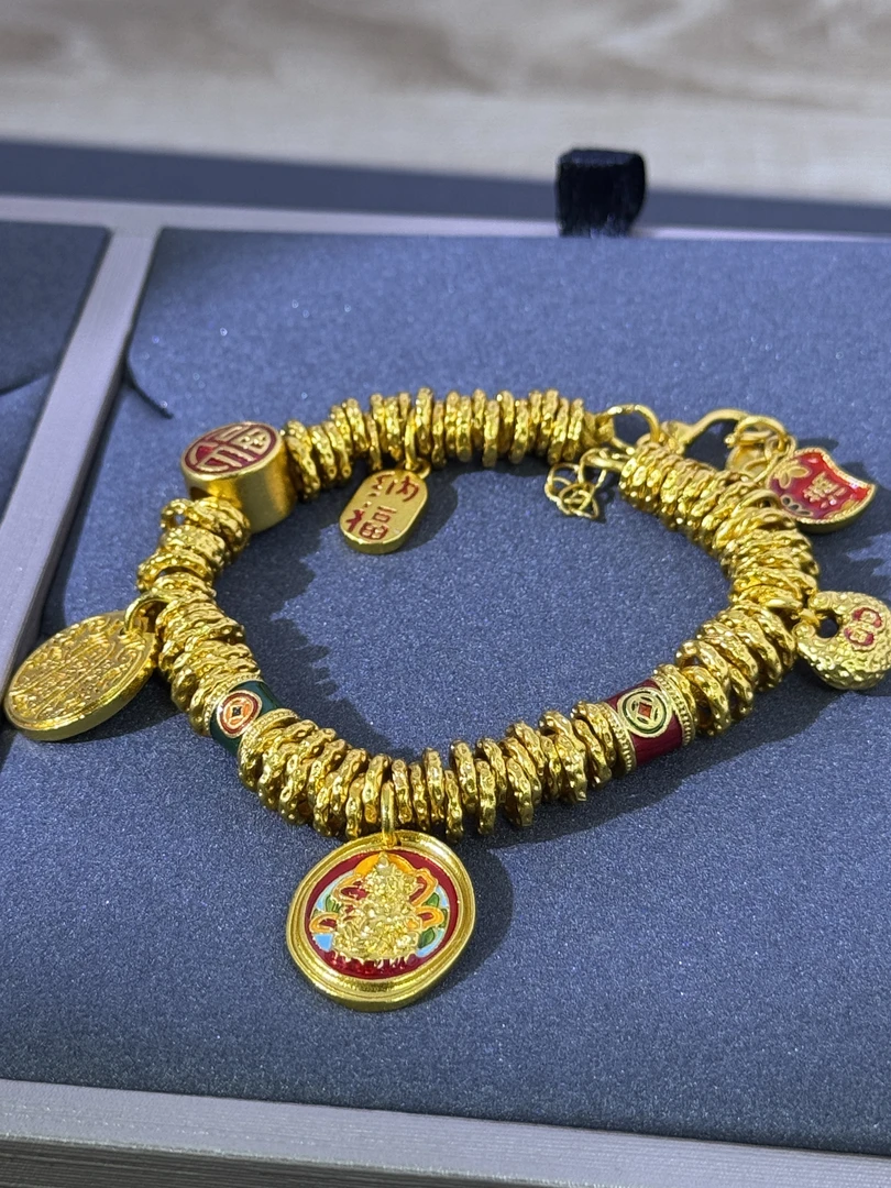 铜合金锦纶手链 【Y】盘缠多黄财手链