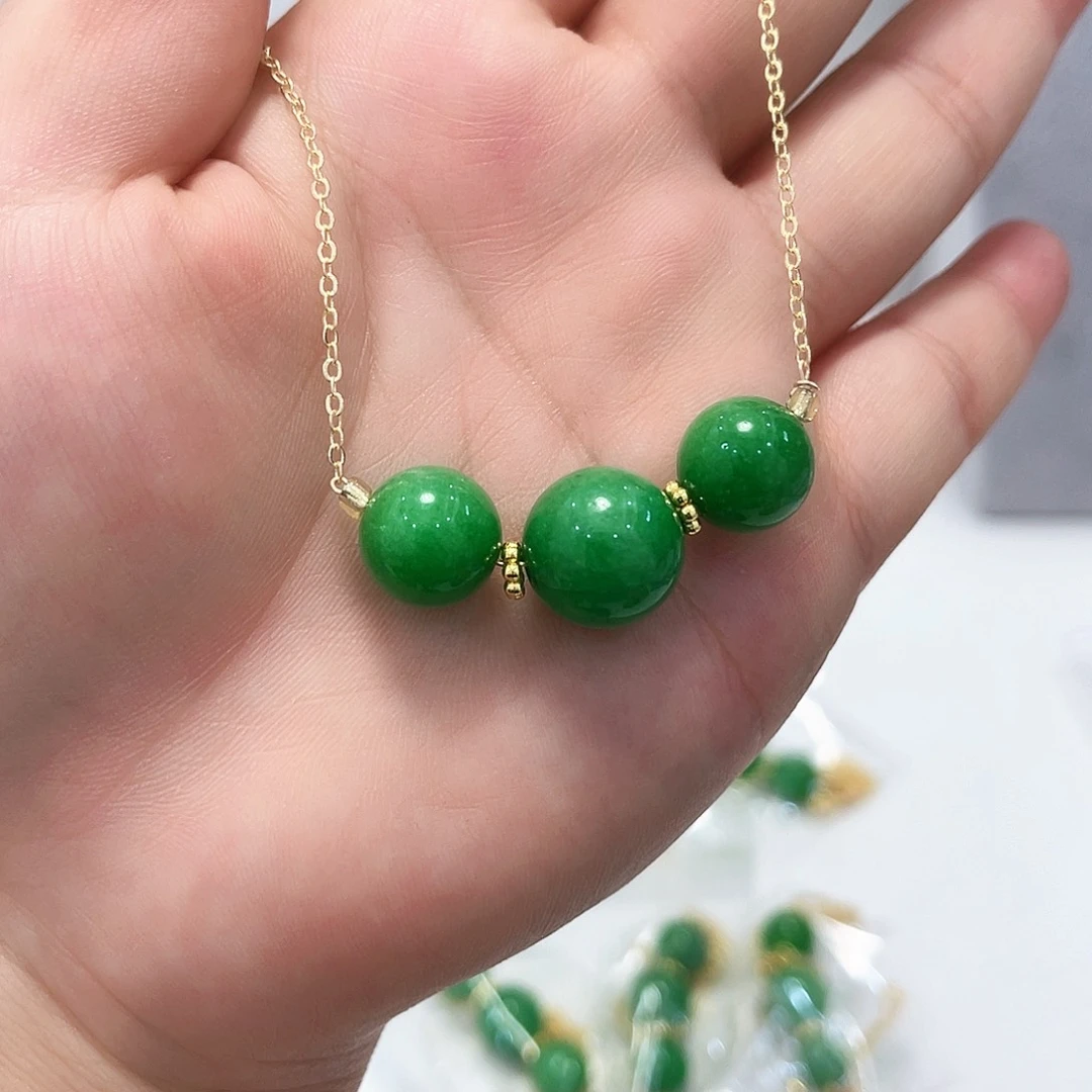 翡翠14K金镶嵌颈饰吊坠10