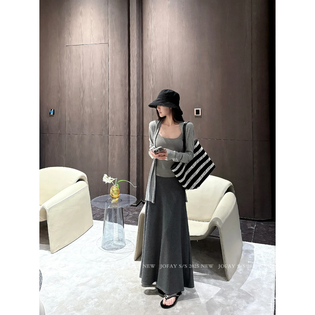 【CHASINGLIGHT】“纸片人半裙”极简软糯半身长裙 Q2003