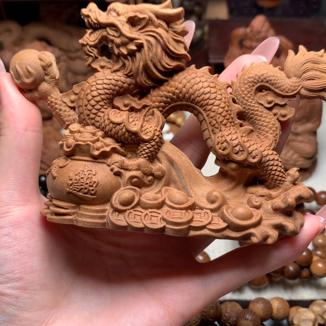 檀香木其他老山檀香祥龙聚宝盆