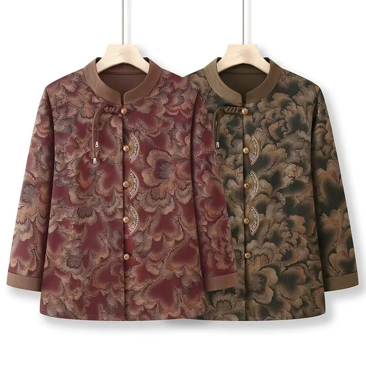 奶奶春装外套女中老年人唐装妈妈春秋新中式衣服老人太太新款上衣