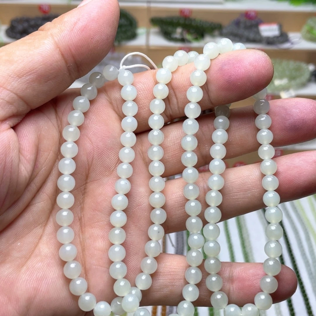 和田玉未镶嵌项链6mm