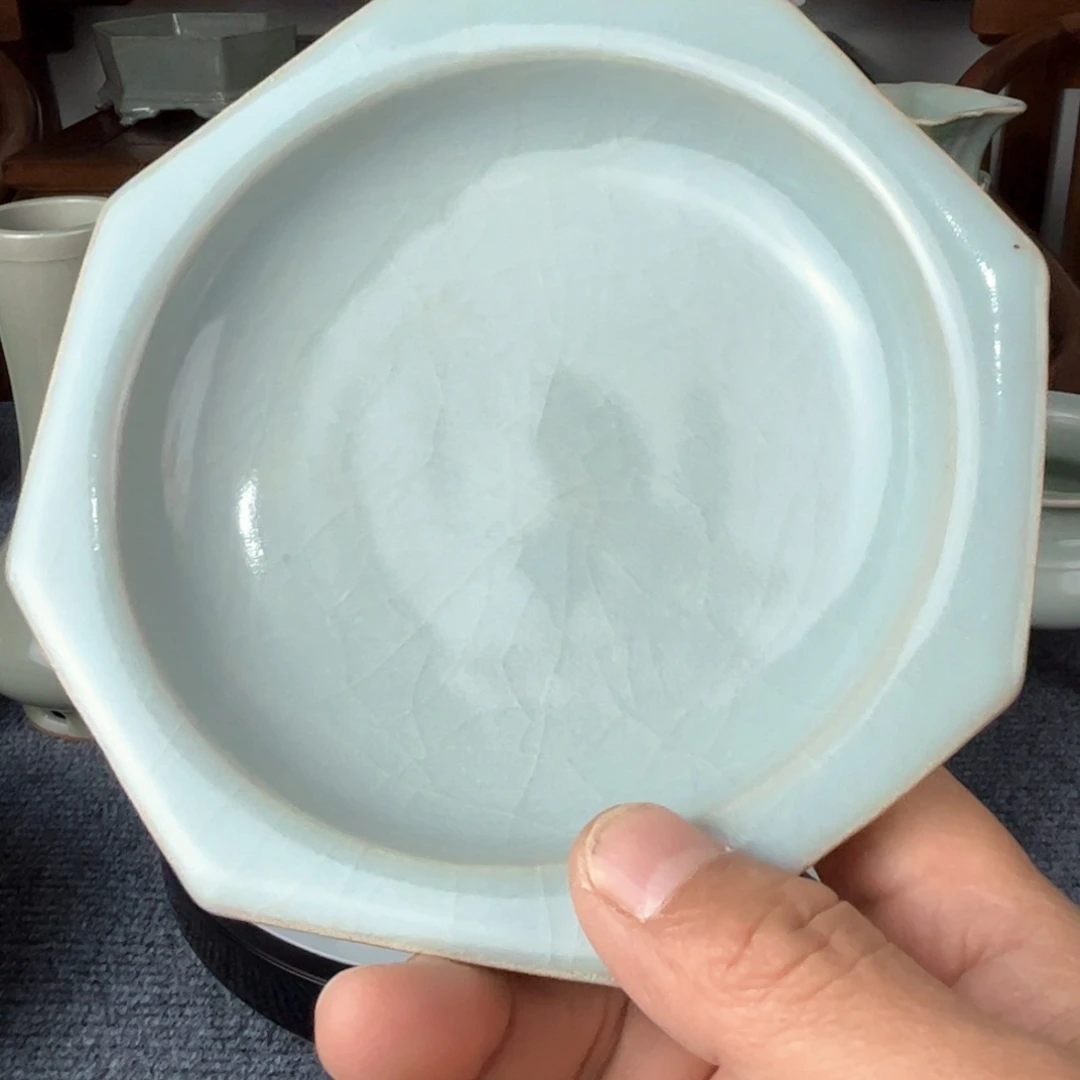 瓷片陶瓷青釉八方盘