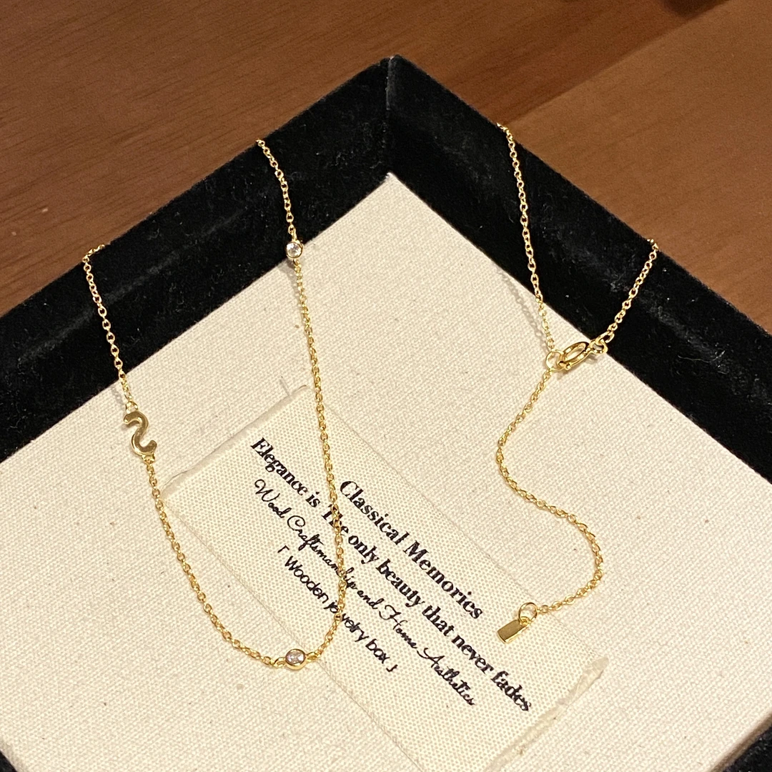 坠链均925银合成锆石 气质百搭项链设计感时尚轻奢A2640