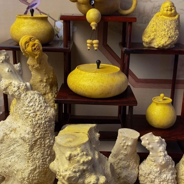 香榧木艺*黄杨木手把件