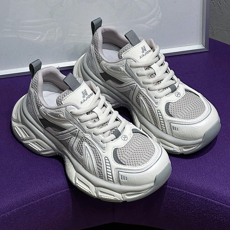 厚底老爹鞋女做旧2025春季新款韩版复古休闲鞋设计增高运动脏脏鞋