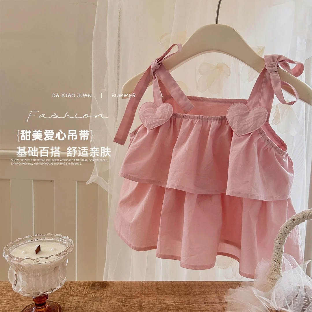 现货【大小卷】儿童夏季童装蛋糕吊带背心-71013