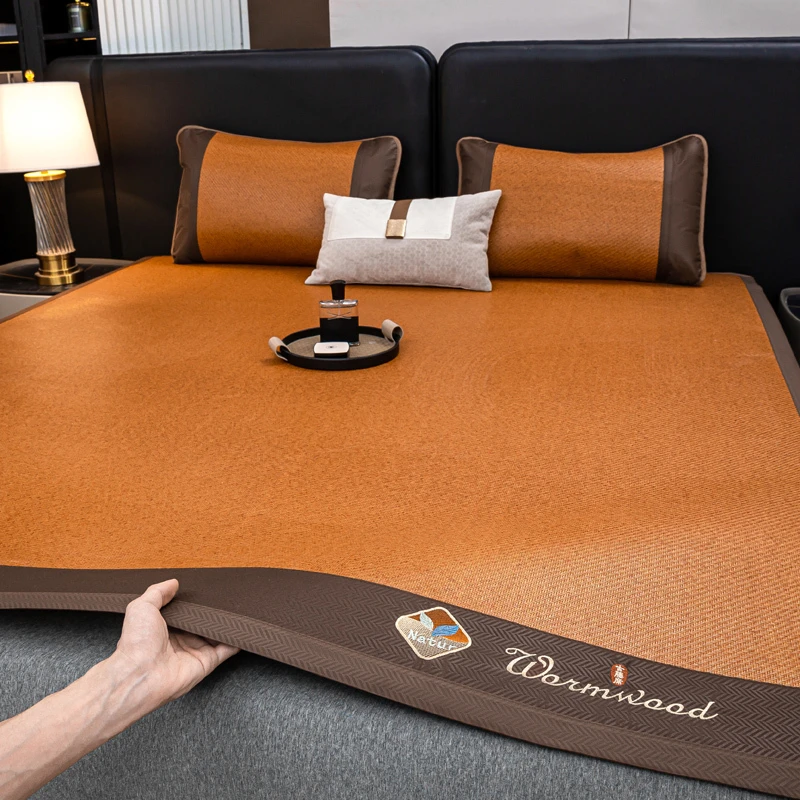 夏季凉感冰丝凉席三件套席子学生宿舍单人软席2025新款夏天冰藤席