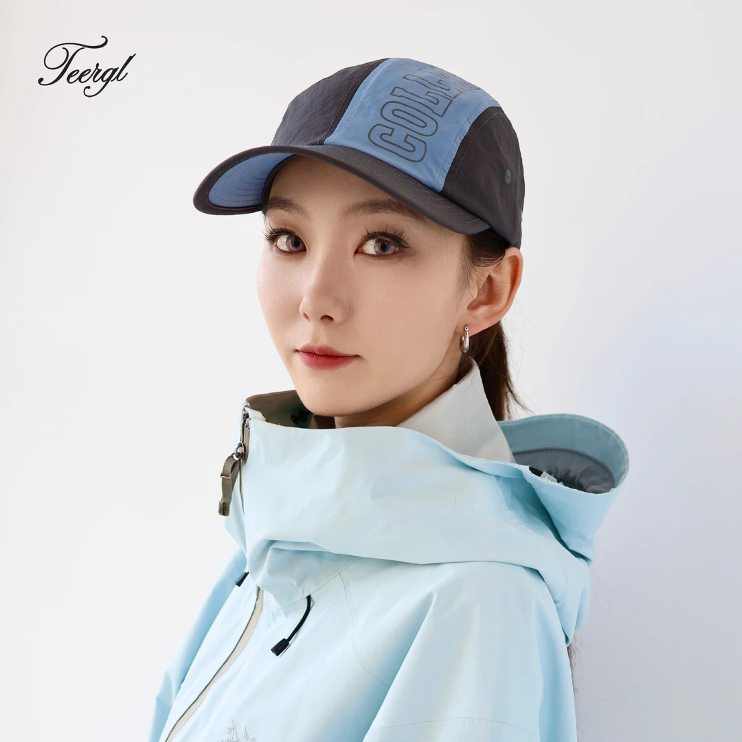 夏季户外速干短檐帽男女同款拼接撞色日系登山徒步露营运动鸭舌帽